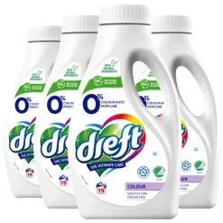 Wasmiddel<Dreft 4x Vloeibaar Wasmiddel 0% Gekleurde Was 19 Wasbeurten 988 ml