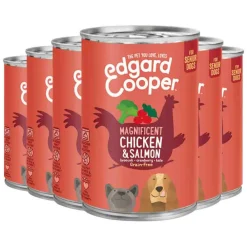 6x Blik Vers Vlees Senior Hondenvoer Kip - Zalm 400 gr^Edgard & Cooper Clearance