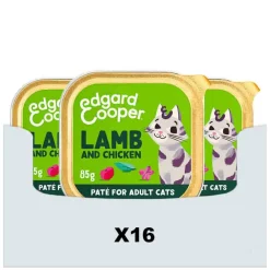 Kattenvoer<Edgard & Cooper 16x Kattenvoer Pate Lam - Kip 85 gr