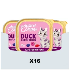 Hot 16x Kattenvoer Kitten Pate Eend - Kip 85 gr Kattenvoer