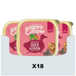 Clearance 18x Kuipje Vers Vlees Puppy Hondenvoer Eend - Kip 300 gr Hondenvoer