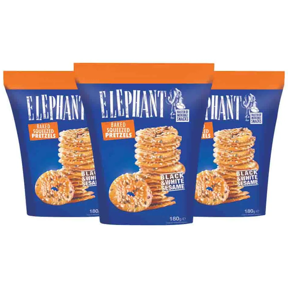 3x Pretzels Sesam 180 gr^Elephant Online