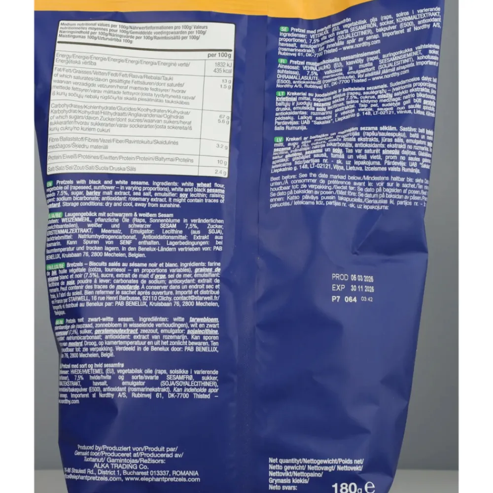 3x Pretzels Sesam 180 gr^Elephant Online