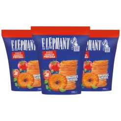Snacks<Elephant 3x Pretzels Tomaat & Kruiden 160 gr