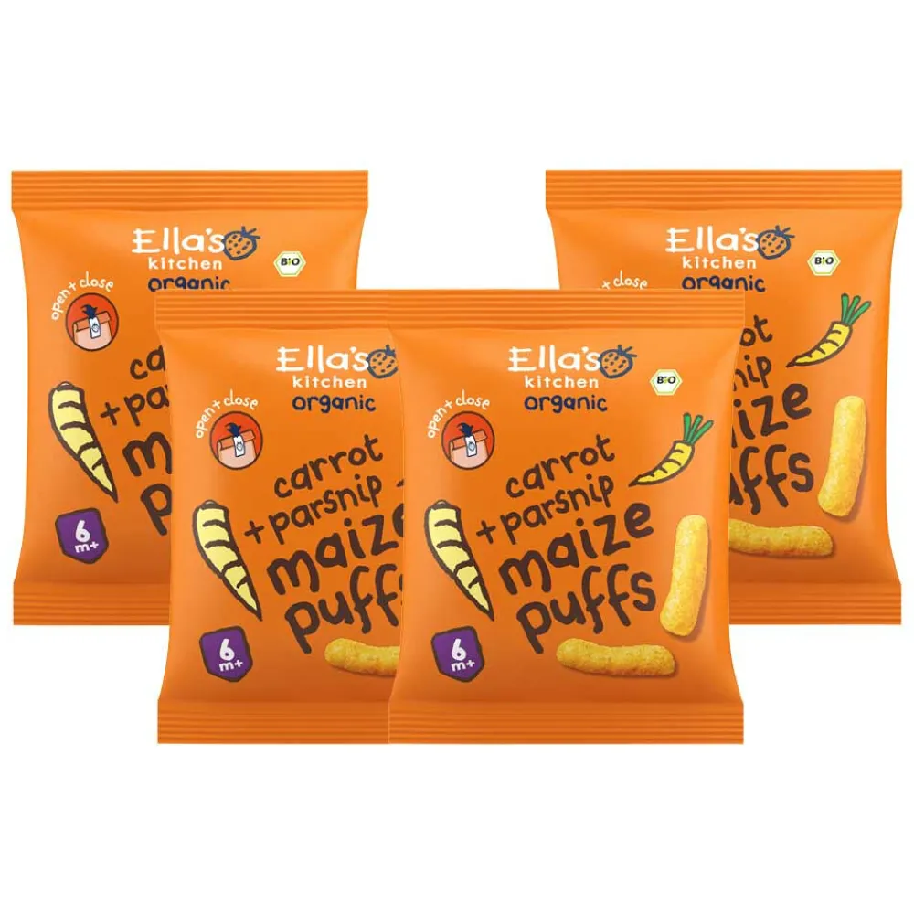 Baby & Peutervoeding<Ellas Kitchen 4x Ella's Kitchen Gepoft Smikkelstengels 6+ m Wortel Pastinaak 20 gr