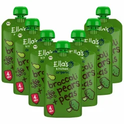 Baby & Peutervoeding<Ellas Kitchen 7x Ella's Kitchen Knijpzakje 4+ m Peer Broccoli Erwten 120 gr