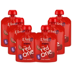 Baby & Peutervoeding<Ellas Kitchen 6x Ella's Kitchen Knijpzakje Fruit Smoothie 6+ m Banaan Aardbei Appel Framboos Watermeloen 90 gr