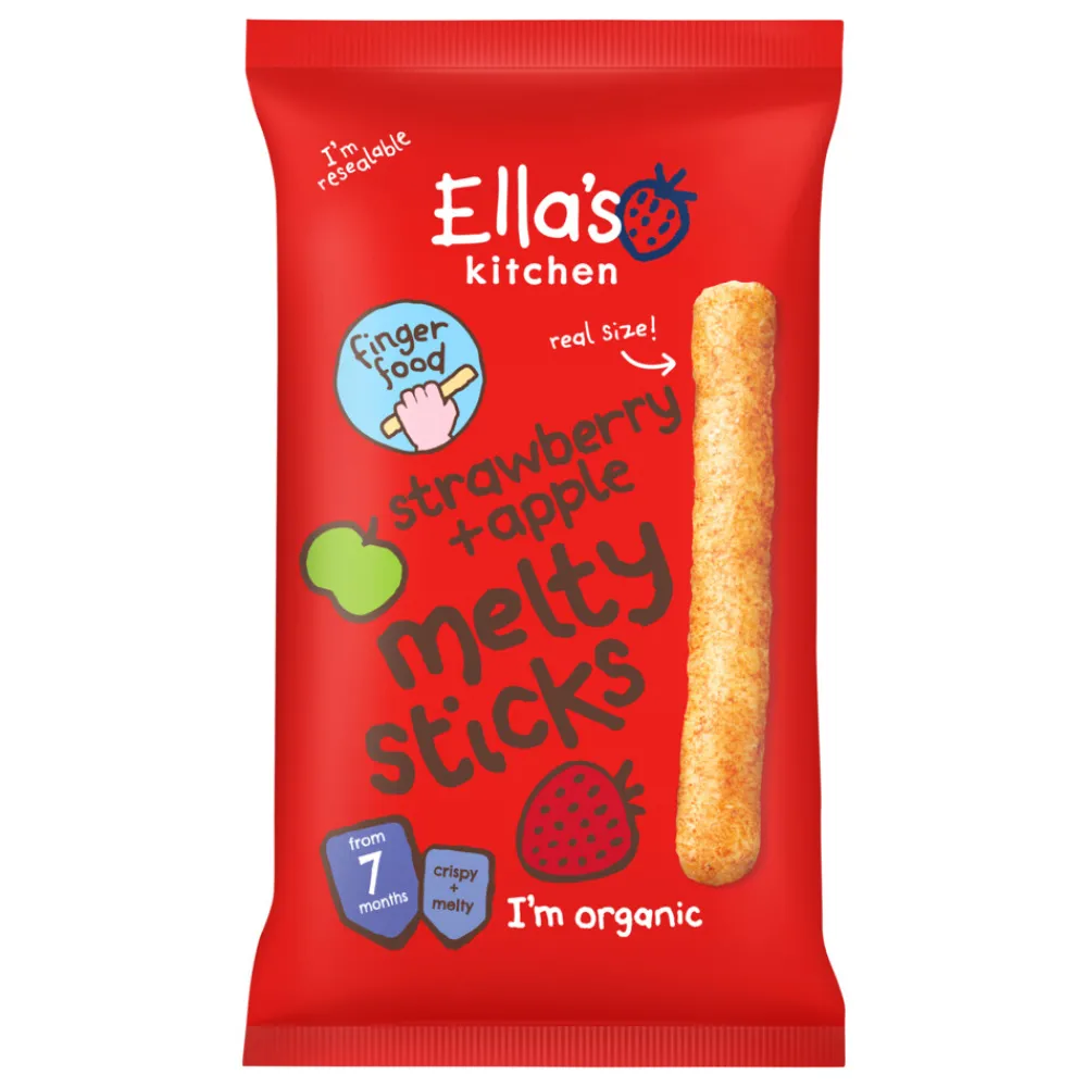 Discount 5x Ella's Kitchen Melty Sticks 7+ m Aardbei Appel 16 gr Baby & Peutervoeding