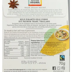 3x Kruidenpasta Gele Curry 70 gr^Fairtrade Original