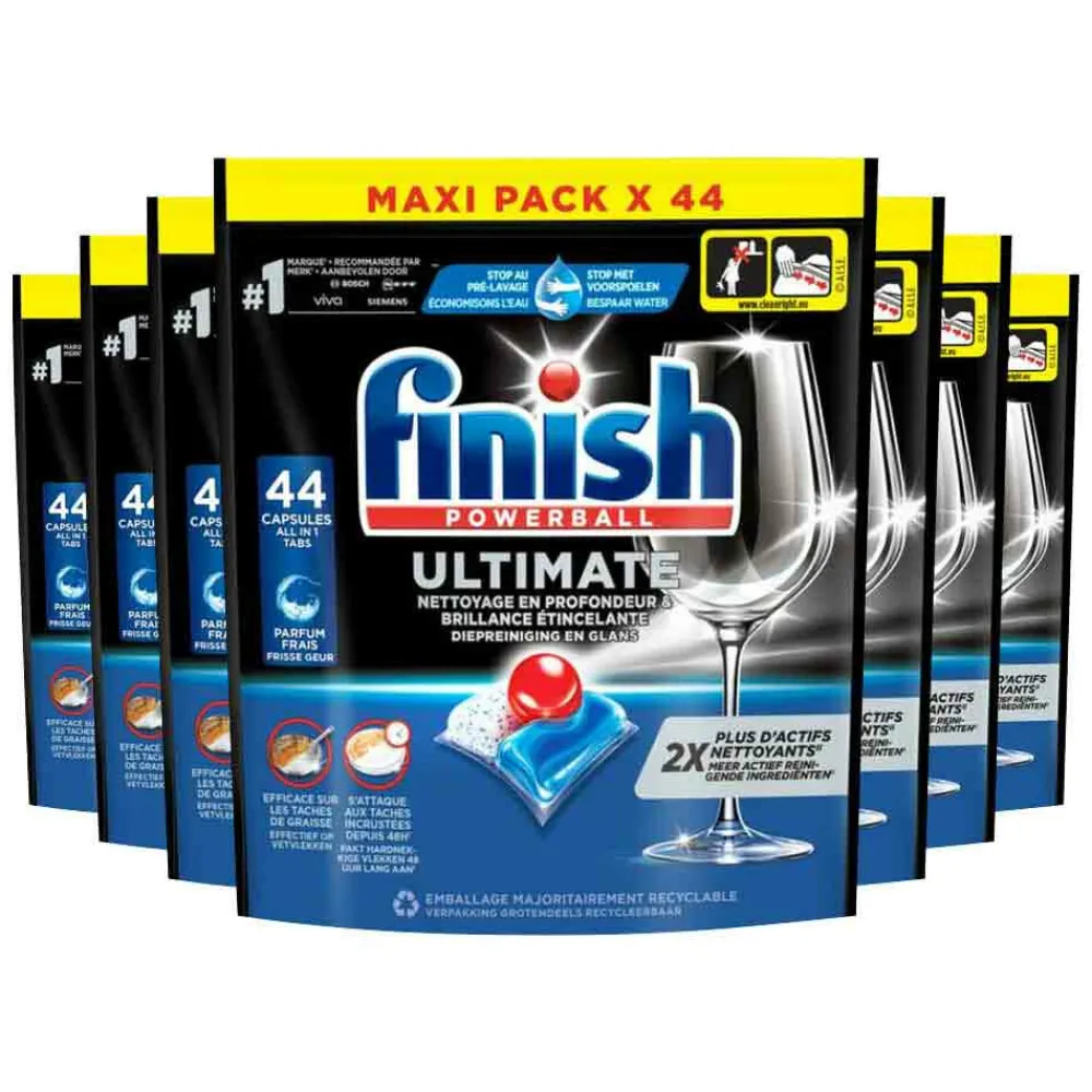 6x Ultimate Vaatwastabletten Regular 44 stuks^Finish Discount