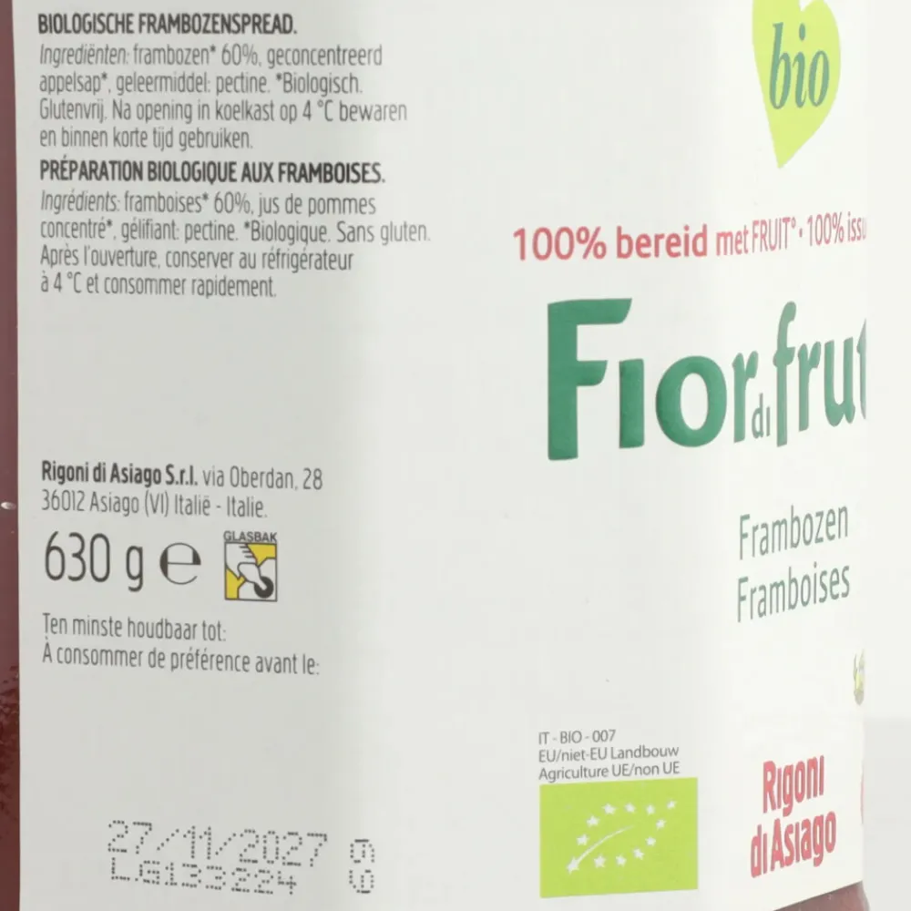 Best 6x Biologische Jam Frambozen 630 gr Beleg