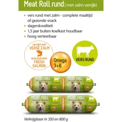 10x Meat Roll Hondenvoer Nat Rund - Zalm 800 gr^Fokker New