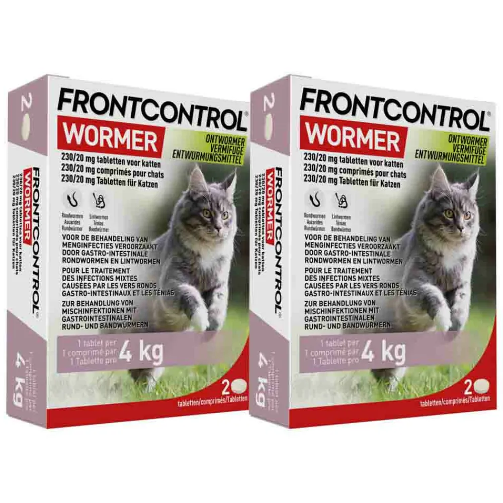 Vlo, Teek & Worm<Frontcontrol 2x Wormer Ontworming Tabletten Kat 2 tabletten