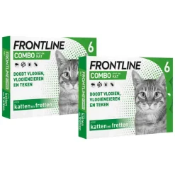 2x Combo Spot On Anti Vlooien en Teken Druppels Kat vanaf 1 kg 6 pipetten^Frontline Sale