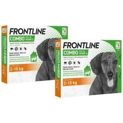 2x Combo Spot On Anti Vlooien en Teken Druppels Hond 2 - 10 kg 6 pipetten^Frontline Online