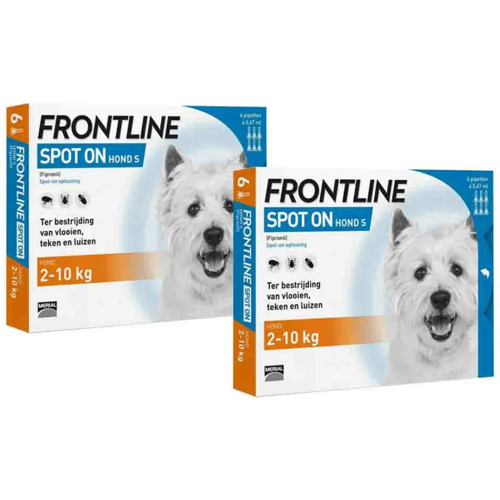 Vlo, Teek & Worm<Frontline 2x Spot On Anti Vlooien en Teken Druppels Hond 2 - 10 kg 6 pipetten