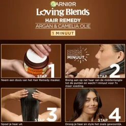 Haarmasker<Garnier 6x Loving Blends Argan- en Cameliaolie Haarmasker 340 ml