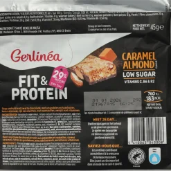Maaltijdvervangers|Snacks & Tussendoortjes<Gerlinea 4x Fit & Protein Reep Caramel Almond 45 gr