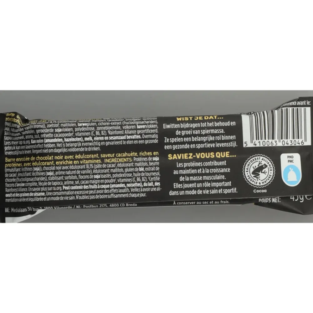 4x Fit & Protein Reep Dark Chocolate Peanuts 45 gr^Gerlinea Hot