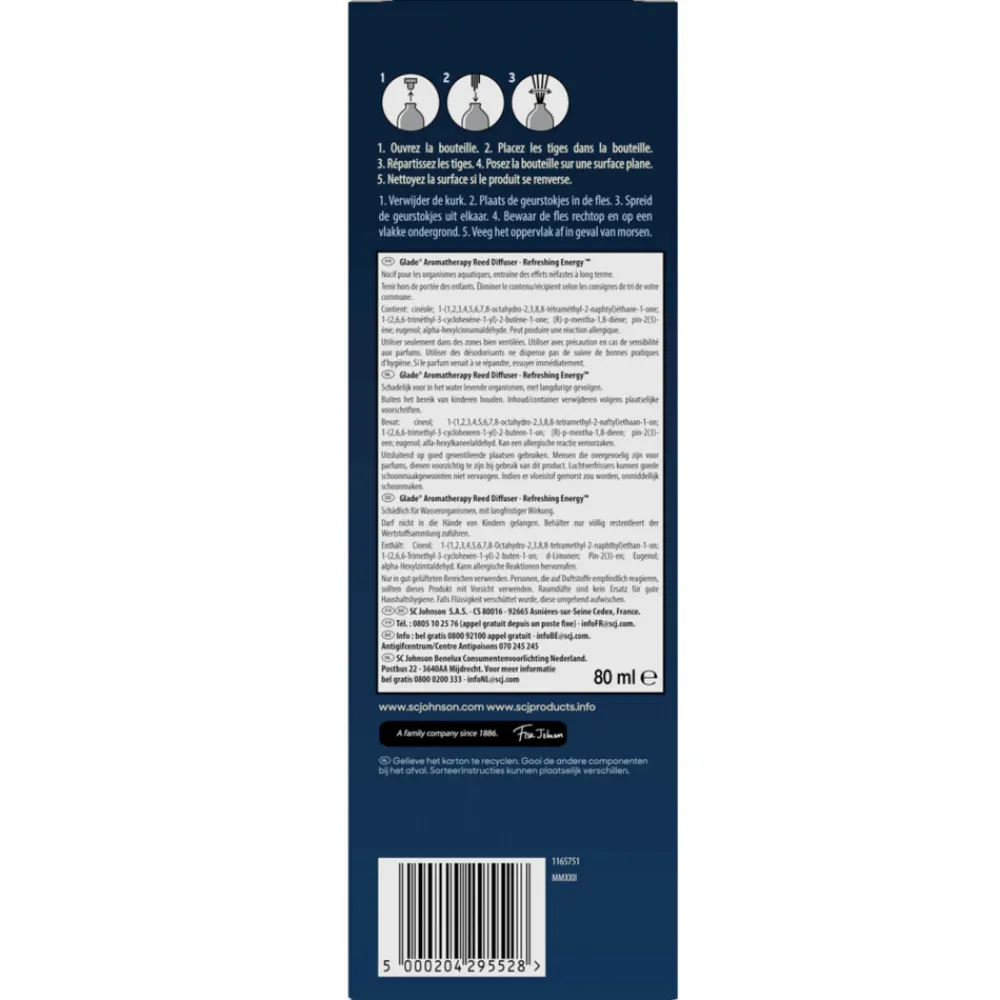 4x Aromatherapy Geurstokjes Resfreshing Energy 80 ml Huisparfum