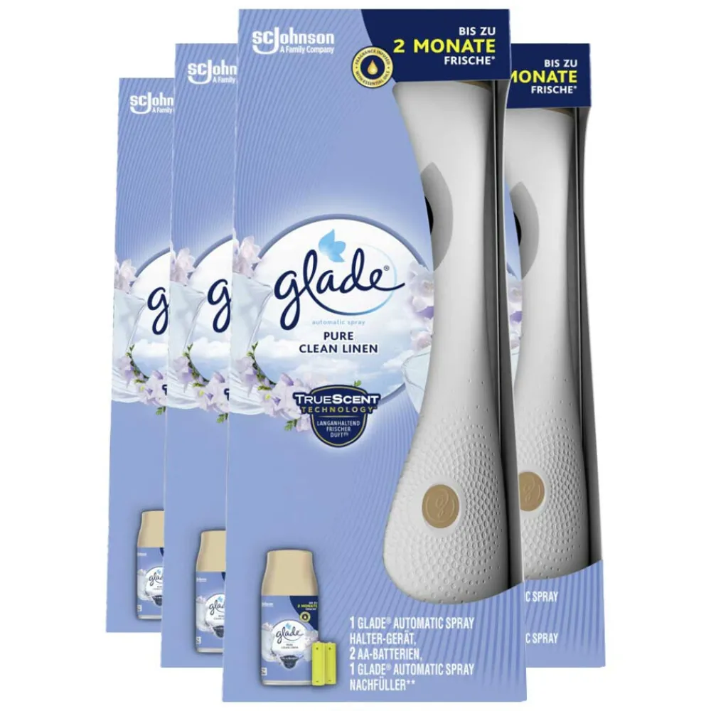 Luchtverfrisser<Glade 4x Automatic Spray Startset Pure Clean Linen 269 ml