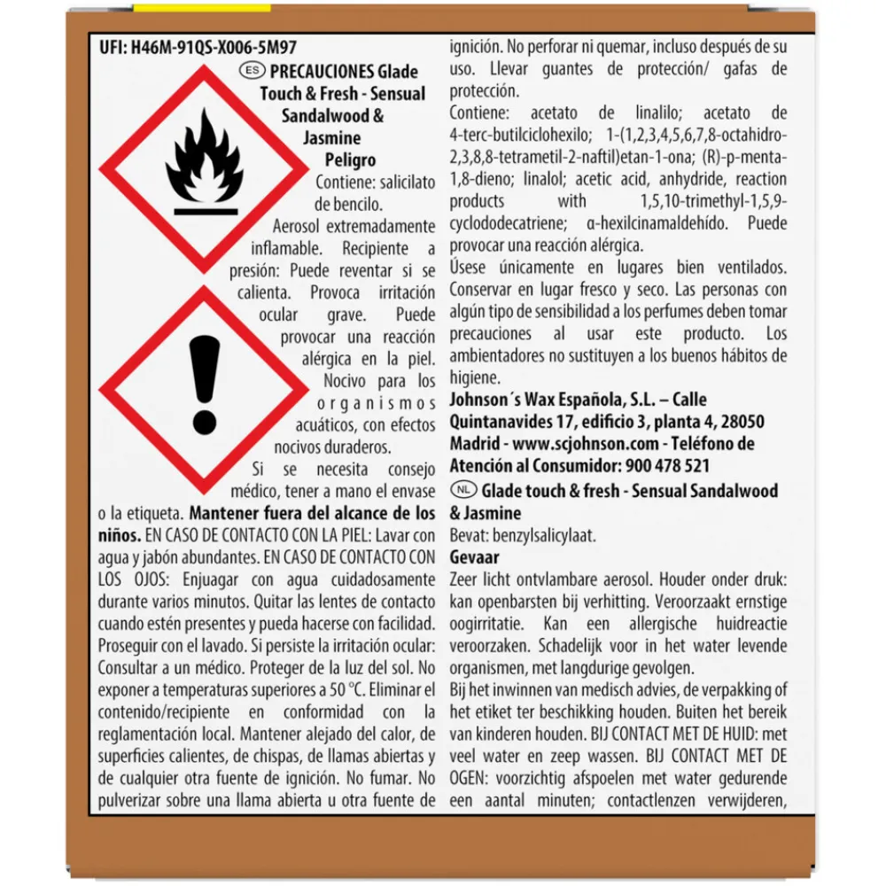 Luchtverfrisser<Glade 8x Touch & Fresh Sensual Sandalwood & Jasmine 10 ml