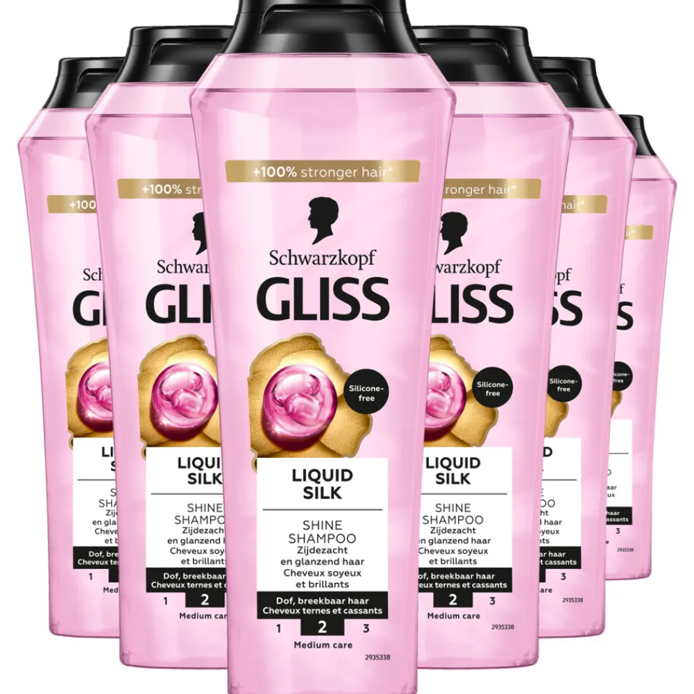 6x Shampoo Liquid Silk 250 ml^Gliss New