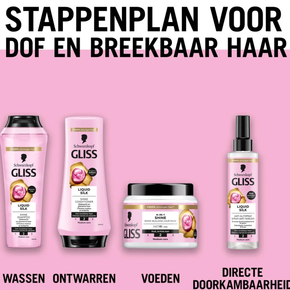 6x Shampoo Liquid Silk 250 ml^Gliss New