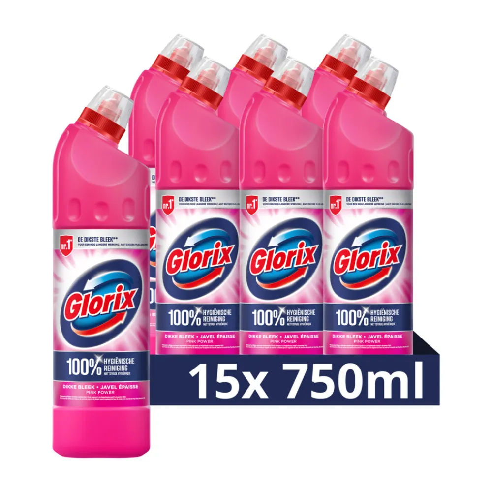 Toiletartikelen|Badkamerartikelen<Glorix 15x Bleek Pink Power 750 ml
