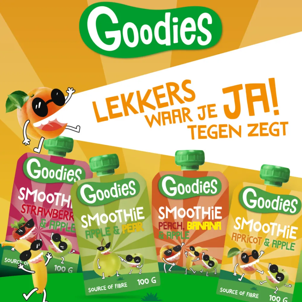 Baby & Peutervoeding<Goodies 6x Knijpfruit Smoothie Perzik, Banaan & Appel 100 gr
