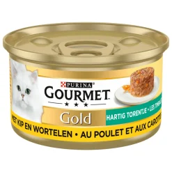 Kattenvoer<Gourmet 24x Gold Hartig Torentje Kip - Wortel 85 gr