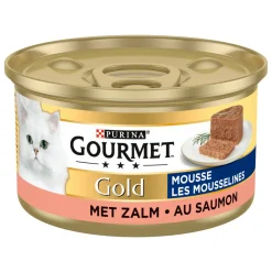 Outlet 24x Gold Mousse Zalm 85 gr Kattenvoer
