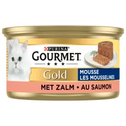 Outlet 24x Gold Mousse Zalm 85 gr Kattenvoer