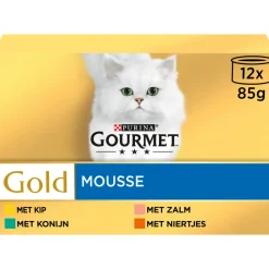 4x Gold Multipack Fijne Mousse Blauw 12 x 85 gr^Gourmet New