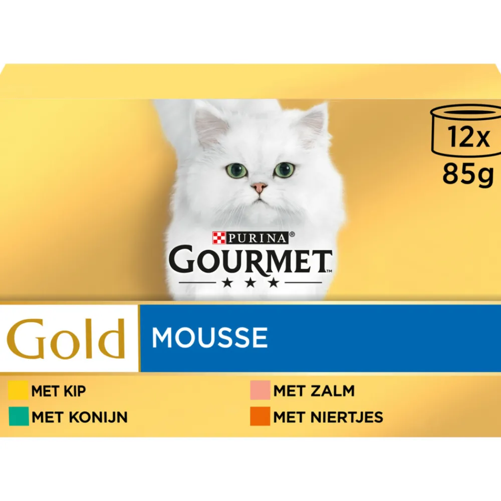 4x Gold Multipack Fijne Mousse Blauw 12 x 85 gr^Gourmet New