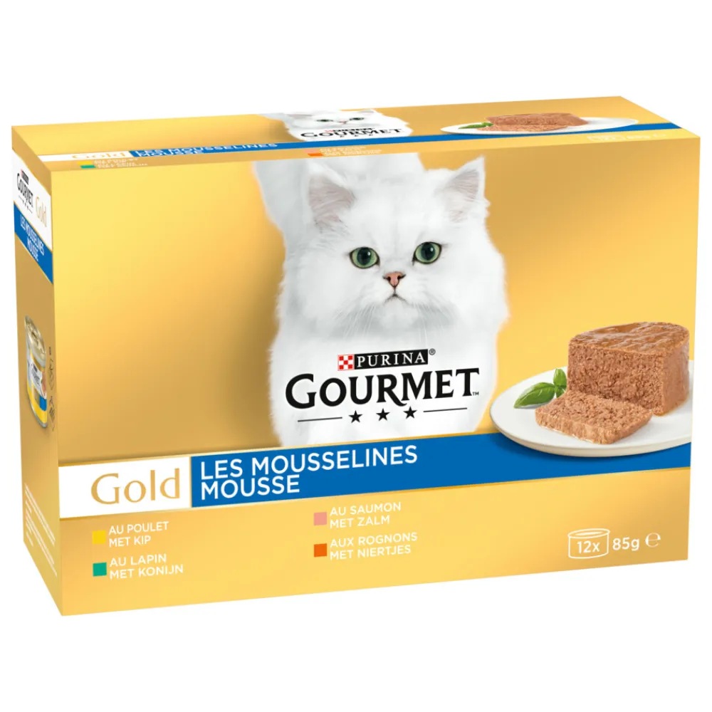 4x Gold Multipack Fijne Mousse Blauw 12 x 85 gr^Gourmet New