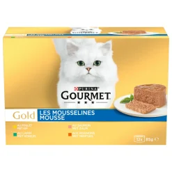 4x Gold Multipack Fijne Mousse Blauw 12 x 85 gr^Gourmet New