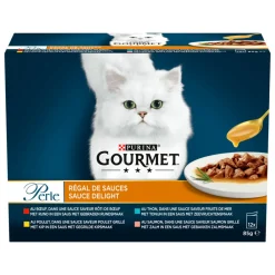Kattenvoer<Gourmet 4x Perle Sauce Delight Vlees - Vis 12 x 85 gr