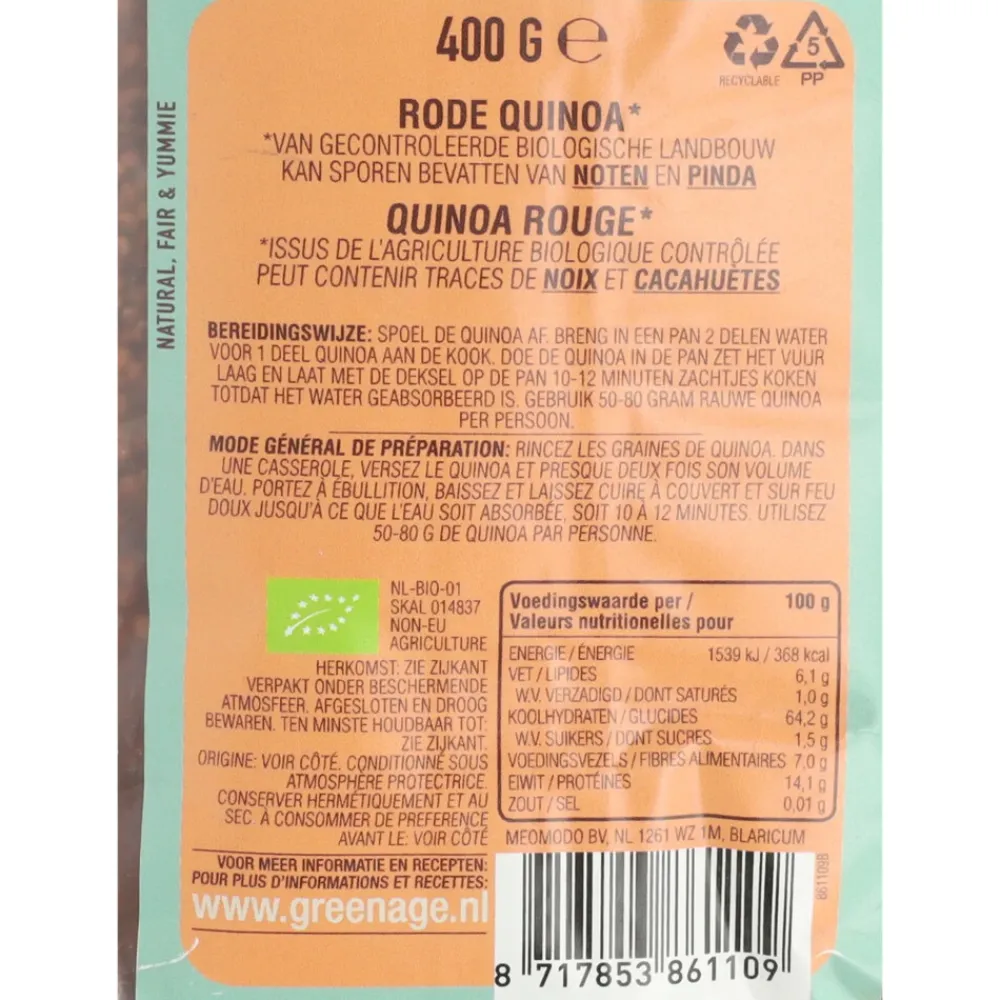 Clearance 3x Quinoa Rood Bio 400 gr Bakken