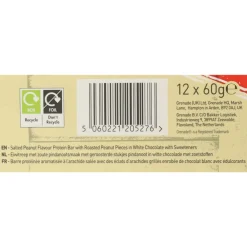 Hot 6x Protein Bars White Chocolate Salted Peanut 12 x 60 gr Sportvoeding & Drank|Snacks & Tussendoortjes