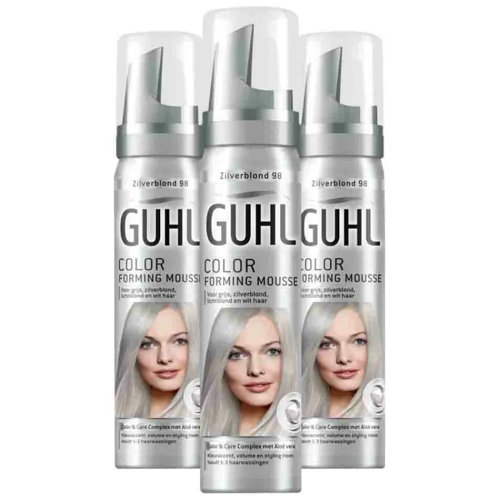 Haarkleuring<Guhl 3x Color Forming Mousse Zilverblond 98 75 ml