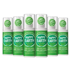 6x 100% Natuurlijke Deodorant Spray Cucumber Matcha 100 ml^Happy Earth