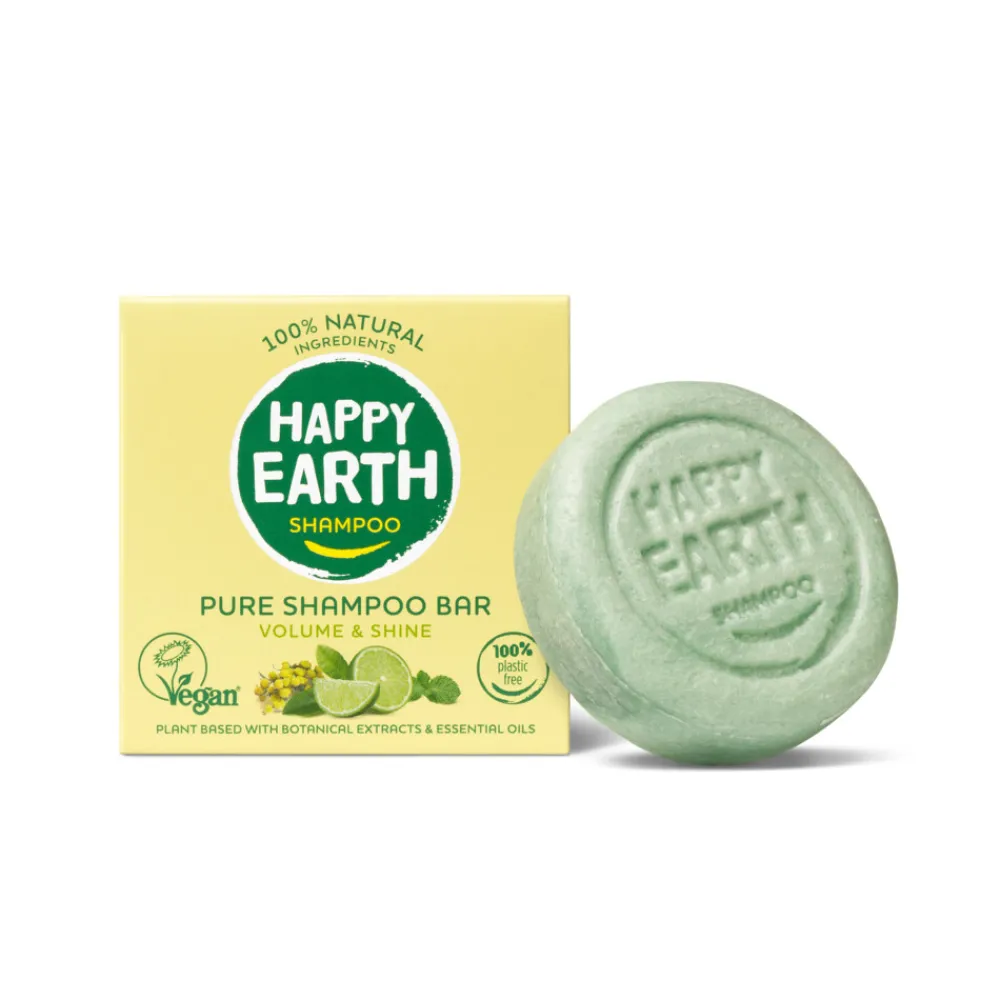 Shampoo<Happy Earth 6x 100% Natuurlijke Shampoo Bar Volume & Shine 70 gr