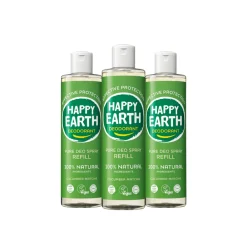 3x 100% Natuurlijke Deo Spray Navulling Cucumber Matcha 300 ml^Happy Earth Online