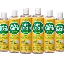 6x 100% Natuurlijke Douchegel Jasmine Ho Wood 300 ml^Happy Earth Outlet