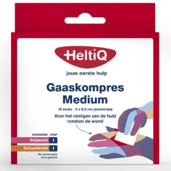 2x Gaaskompres Medium 5 x 8,5 cm 16 stuks^HeltiQ Sale