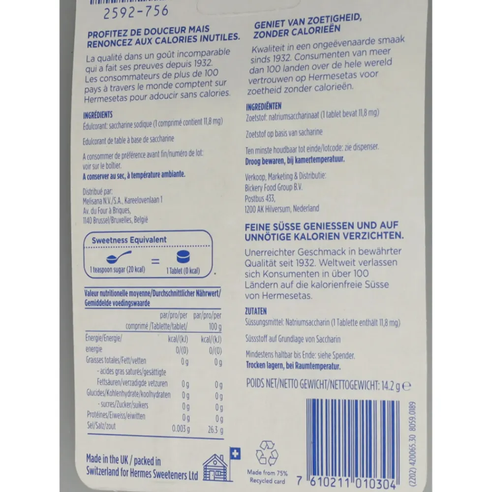 3x Zoetjes 1200 tabletten^Hermesetas Outlet