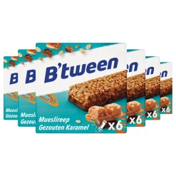 Hot 6x B'tween Mueslireep Salted Caramel 6x23 gr Snacks & Tussendoortjes