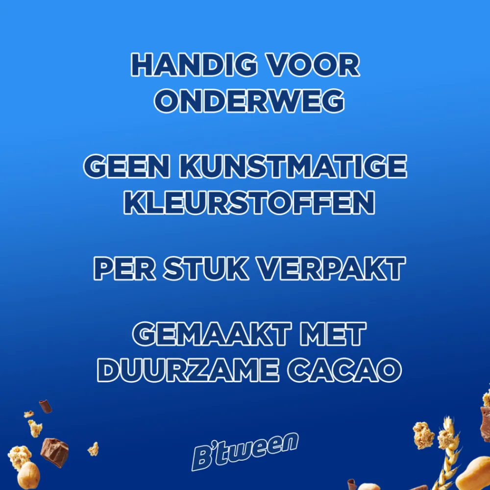 Hot 6x B'tween Mueslireep Melkchocolade 6x25 gr Snacks & Tussendoortjes