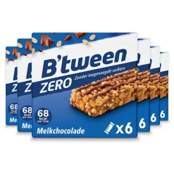 6x B'tween Mueslireep Zero Melkchocolade 6x20gr^Hero Clearance